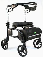 Evolution Trillium Lightweight Medical Walker Rollator with Seat, Large Wheels, Brakes, Backrest, Basket for Seniors Indoor Outdoor use (Regular, Carbon Black)