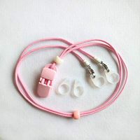 BTE Hearing Aids Clip Safty Anti-Loss Anti-Fall Protection Accessory w/Pink Clip and Elastic Rope