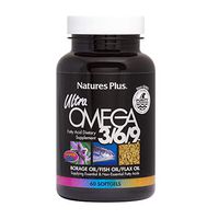 NaturesPlus Ultra Omega 3 6 9-1200 mg, 60 Softgels - Borage Oil, Fish Oil, Flax Oil Supplement, Promotes Heart Health, Mood Enhancer, Anti-Inflammatory - Gluten-Free - 60 Servings