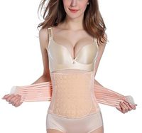 Flyusa Waist Trimmer Slimming Belt,Postpartum Postnatal Abdomen Binder Recovery Belt,Perfect Waist Firm Compression Body Shaper for Women Nude(Size M)