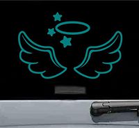 Angel wings and halo Vinyl Decal Sticker (TEAL)