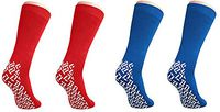 Nobles XXXL Extra Wide Bariatric Non Skid Slipper Socks for Swollen Feet and Edema -XXXL Extra Wide (4 Pairs 2 Blue 2 Red)