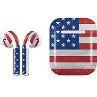 Skinit Decal Audio Skin for Apple AirPods with Lightning Charging Case - Officially Licensed Skinit Originally Designed American Flag Distressed Design