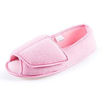 Git-up Diabetic Slippers for Women Memory Foam Arthritis Edema Adjustable Open Toe Swollen Feet House Shoes,9#Pink