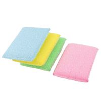 uxcell® Sponge Dish Bowl Cup Scrub Pad 4 Pcs Assorted Color