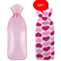 500ML 1000ML 2Sizes Available Long Style PVC Hot Water Bottle Hot Water Bag for Pain Cold with Cover Large Size (Color : Light Pink, Size : 1000ML)