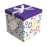 Gift Box 9"X9"X9" - Garnier Collection - Easy to Assemble & Reusable - No Glue Required - Ribbon, Tissue Paper, and Gift Tag Included - EZ Gift Box by Endless Art US