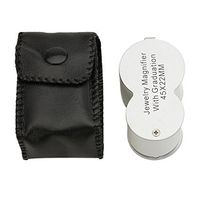 Foldable Chrome Jewelers Loupe Magnifier Pocket Magnifying Eye Glass Lens+UV Detector (45X22MM)