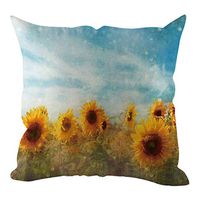 Kuhxz Trendy Sunflower Short Plush Pillowcase Sofa Cushion Set Home Decor for Healthier Life 18"x18" /45cmx45cm