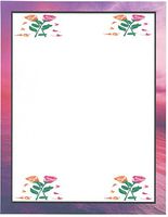 Pink & Orange Rose Stationery Printer Paper 26 Sheets