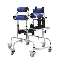 Walkers SXD Children's Standing Frame with 6 Wheels and Seats, Children's Cerebral Palsy Hemiplegia Rehabilitation Training Equipment, Support for Disabled Under Double Armpits