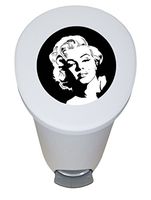 The Furniture Cove New 2.6 Gallon White Plastic Step Trash Can Waste Basket Featuring the Choice of Your Favorite Novelty Themed Logo - FREE Trash Liner Included (Monroe)