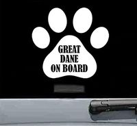 Great dane on board Vinyl Decal Sticker (WHITE)