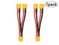 WMYCONGCONG 2 PCS XT60 Parallel Battery Connector Cable Dual Extension Y Splitter Male to Female for DJI Phantom RC Plane