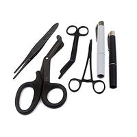 LAJA IMPORTS Premium First Aid Shears EMT Scissors Combo Pack (with 7-1/4" Titanium Shear) with Holster - Tactical Black