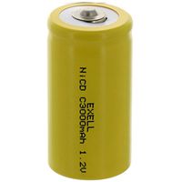 Exell C Size 1.2V 3000mAh NiCD Button Top Rechargeable Battery for medical instruments/equipment, electric razors, toothbrushes, radio controlled devices, electric tools