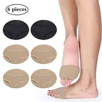 6 Pieces Metatarsal Gel Sleeve with Forefoot Cushion Pads Soft Fabric Half Toe Bunion Sleeve Pads for Feet Metatarsalgia Prevent Calluses Blisters (Black, Brown, Style 2)