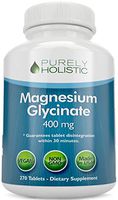 Magnesium Glycinate 400mg - 100% More 270 Magnesium Tablets (not Capsules), Highly Bioavailable, Non Buffered, Vegan and Vegetarian - Improved Sleep, Stress Relief & Cramp Defense