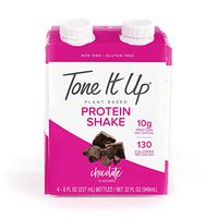 Tone It Up Ready to Drink Vegan Chocolate Protein Shake | 10g Pea Protein | Organic Plant Based Non GMO | Lean Muscle Nutrition | Great for Meal Replacement and Clean, Energizing Snack