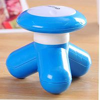 Mini Portable USB Three-Legged Electric Massager Multi-Function Small Neck Vibration Triangle Massager (Blue)