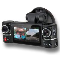 inDigi Dual Camera Rotated Lens Car DVR w/ 2.7" Split LCD + Night Vision + Motion Activate
