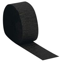 Crepe Paper Steamer for Decorating, Black (Pack of 12)