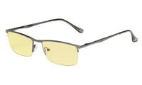 Eyekepper Blue Light Blocking Reading Glasses Half-Rim Computer Readers Eyeglasses-Yellow Tinted Lens Reading Glasses (Gunmetal, 2.25)