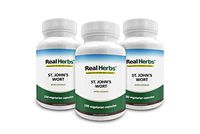 15% Off 3 Bottles of Real Herbs St Johns Wort Standardized to 0.3% Hypericin 500mg - Herb Supplement for Positive Thoughts - Vegan Capsules an alternative to Pills & Tablets - 300 Vegetarian Capsules