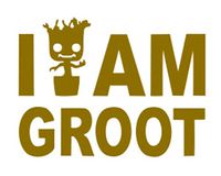 Signage Cafe I Am Groot, Vinyl Decal - for Windows, Cars, Trucks, Tool Boxes, Lunch Boxes, laptops and Tablets (Gold, 4")