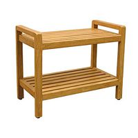 Asta Spa Teak Shower/Bath Bench with Arms and Bottom Shelf, Amati
