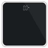 Jentouzz Digital Fashion Electronic LED Body Weight Scale Steel Protective Glass Pure Color 400 Pound (Black)