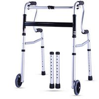 Walking Frame Hmhope with 2 Wheels Non-Slip Handle Hi-Riser Folding Height Adjustable Lightweight Aluminium