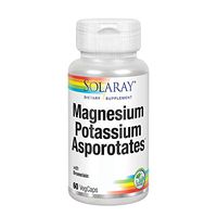 Solaray Magnesium and Potassium Asporotates w/ Bromelain | Healthy Electrolyte, Muscle, Heart & Cellular Support | 60 Servings | 60 VegCaps