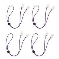 D DOLITY 4 Pcs Bib Clips Napkin Holder Chain Long Lanyard Neck Strap Napkin Clip Towel Apron Bibs Chain for Elderly Adult - Purple