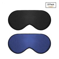 KoKoBin Silk Eye Mask for Sleeping with Adjustable Elastic Band,Two Packs are Easy to Replace,Ultra Smooth and Soft Eye Mask for Sleep All Night, Travel and Insomnia (Black and Blue)