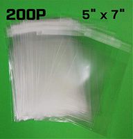 NSM Premium OPP Clear Bag [200P] Resealable Cellophane Wrap Sealing Plastic Bag (5" x 7"(13cm x 18cm))