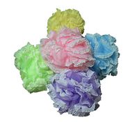 Jz Large bath ball sponge ball Brush Shower Ball Shower Sponge Cleanse ball Take bath Pouf Exfoliating Kit Soft Nylon Mesh Net Scrubber Pouf Bath Ball Pack of 5 (MIXED 5 COLOR)