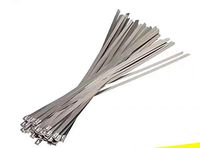 ZRM&E 100pcs Stainless Steel Cable Ties, 15.8 Inches (40CM) Self-Locking Cable Zip Ties High Loop Tensile Strength Durability