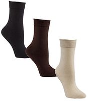 Diabetic Socks for Women by Sugar Free Sox - Maximize Circulation & Comfort - Womens Sock Size 9-11 - Black/Brown/Khaki Crew Assorted 3 Pack
