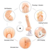 9 Inch Powerful Cordless Waterproof Thrusting Massager with 10 Automatic Telescopic Modes and Suction Cup Sore Back Foot Neck Leg Tshirt