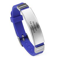 Jovivi Free Engraving - Personalized Custom Silicone Sport Medical Alert ID Bracelet Identification Wristband for Men Women