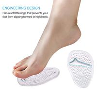 Ball of Foot Cushions,2 Pair Anti-slip Self-adhesive Forefoot Insoles, Easy Cleaning Silicone Immediate Forefoot Insoles for Most of Shoes Type
