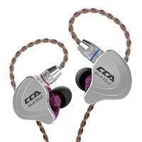 CCA C10 Better in Ear Headphones/Earphones Design HiFi Five Drivers Hybrid (4 Balanced Armature + 1 Dynamic) in-Ear Monitors with Detachable Cable 2pin 0.75mm Gold Plated, （Purple Without mic）