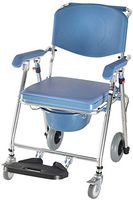 Pulley Toilet Seat, It Can Move Foldable Toilet Seat Toilet Stainless Steel Portable Folding Commode Chair, Bedroom Chair, Height Adjustable Stool, Suitable the Elderly, Disabled and Disabled