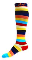 Compression Socks (1 pair) for Women & Men (Savvy Stripes, S/M)