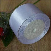 25 Yards 1 1/2 inch Wide Solid Satin Ribbon Roll, Gift Wrapping Hair Bows Party Wedding Supply (White)