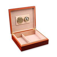 Lxc Smoking Set/Cigar humidor Spain Imported Cedar Wood Belt humidifier and Hygrometer Constant Temperature and Humidity Seal Removable partition Men's Gift Box Cigarette case 20 Packs Mute