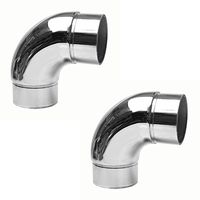 1.5" Curve Elbow Rail Fitting Bar Connector Stainless Pack of 2