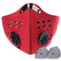 Sport Mask with Active Carbon Exhalation Valves Filters Anti Fog Haze Half Face Mask Dust Proof Face Cover for Outdoor Cycling Running, Come with 6pcs Activated Carbon Filters Replacements