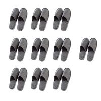 Fitlyiee Non-slip Unisex Slippers Flax Breathable Guests Slipper for Men Women (10 Pack, Grey)